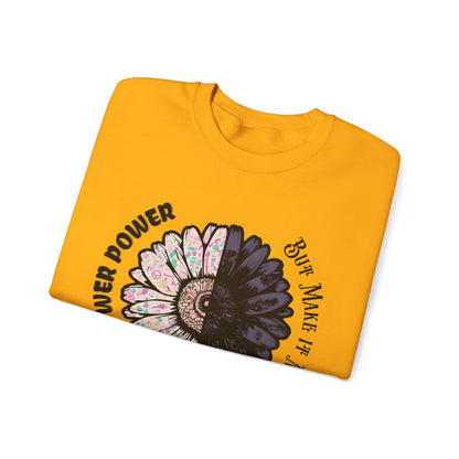 Flower Power but Make it Moody - Symmetrical Flower of Contrasting Design Sweatshirt