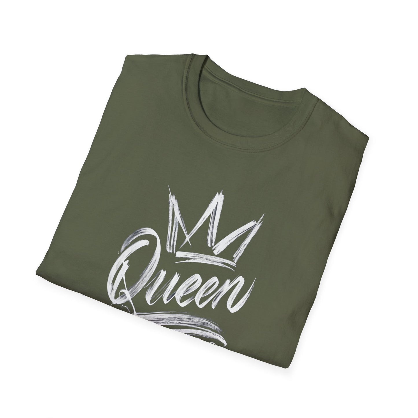 Queen T-Shirt – Chalkboard Art Crown Floral Design