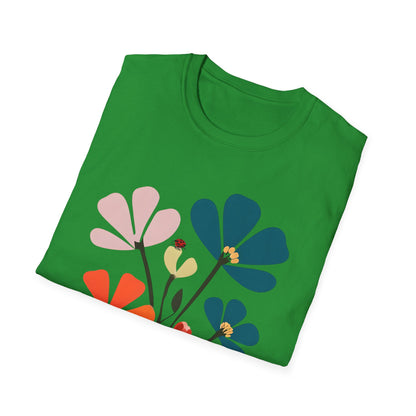 Vibrant Flowers Minimalistic T-Shirt Design