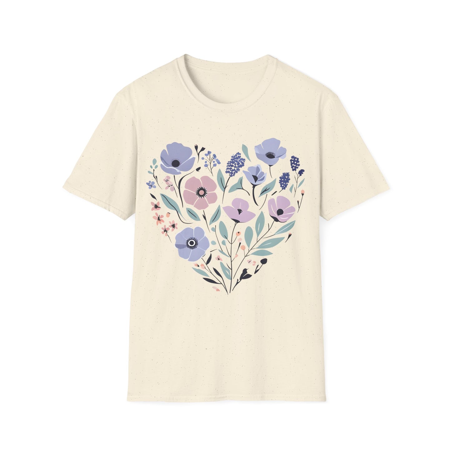 Heart Shaped Floral Arrangement T-Shirt -  Pastel Tones Design