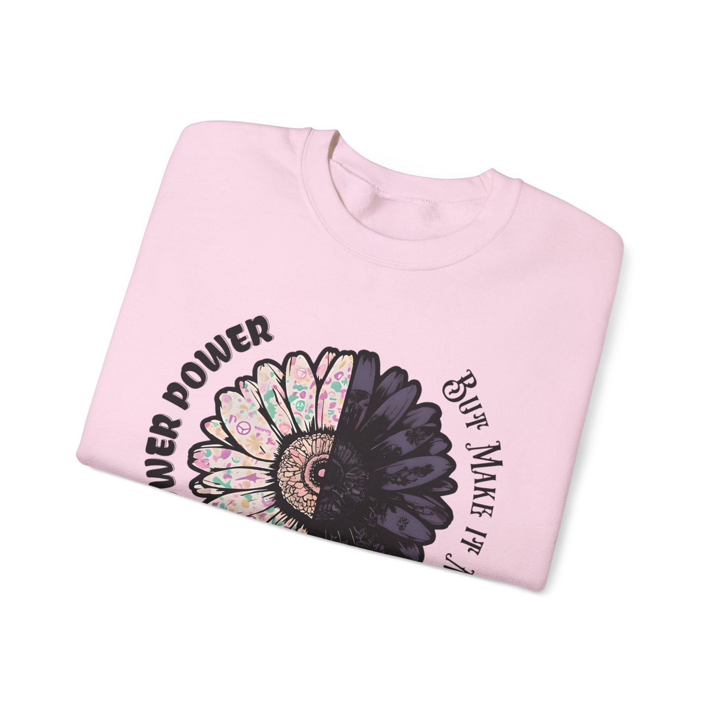 Flower Power but Make it Moody - Symmetrical Flower of Contrasting Design Sweatshirt