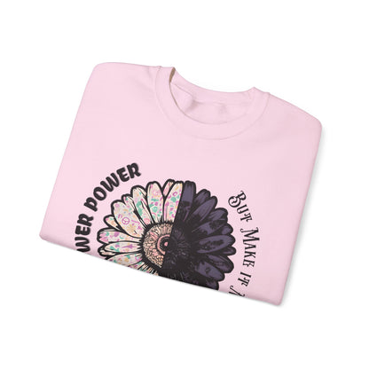Flower Power but Make it Moody - Symmetrical Flower of Contrasting Design Sweatshirt