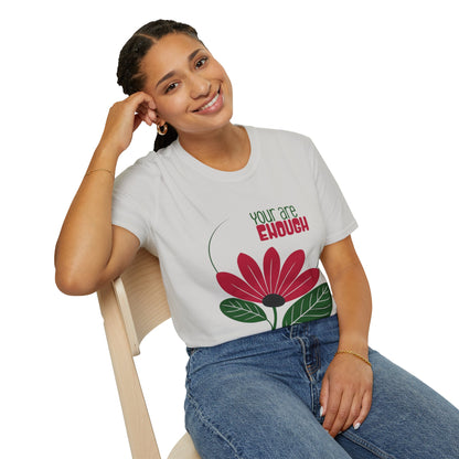 You Are Enough - Minimalistic Boho Flower T-Shirt