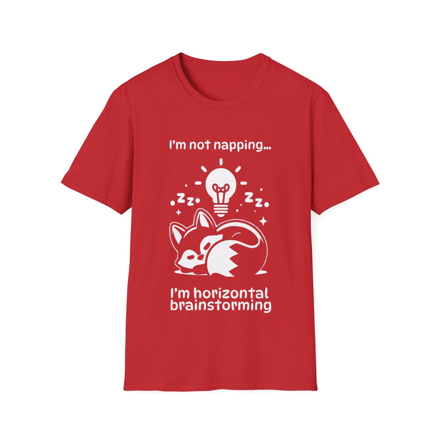 I'm Not Napping, I'm Horizontal Brainstorming - Playful Silhouette T-Shirt