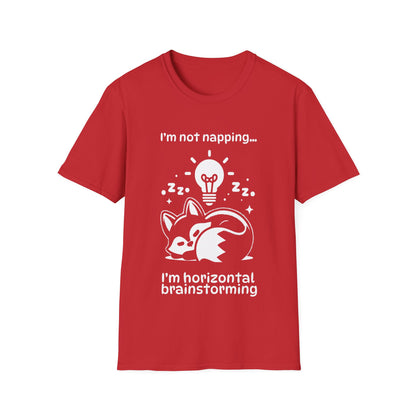 I'm Not Napping, I'm Horizontal Brainstorming - Playful Silhouette T-Shirt