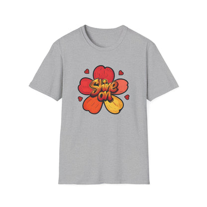 Shine on T-Shirt – Graffiti Typography Floral Design