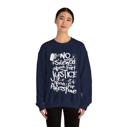 No more Silence, Speak for Injustice, Speak for Palestine - Monochrome Graffiti Sweatshirt