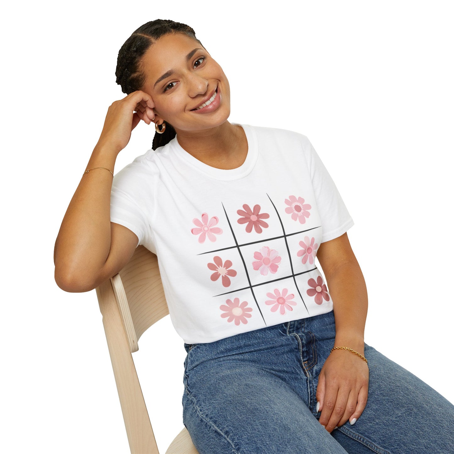 Watercolor Soft Colors Flowers Grid T-Shirt