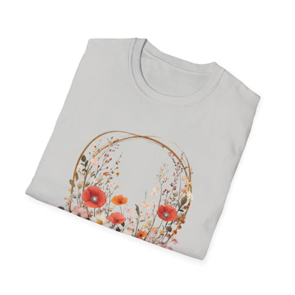 Flourish  - Vintage Watercolor Floral Circular Wreath T-Shirt