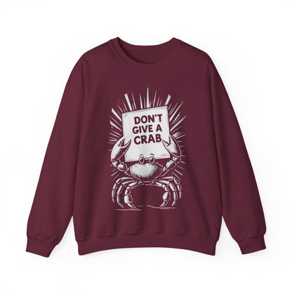 Don't Give A Crab! - Playful White Stencil Crab Holding A Sign Sweatshirt