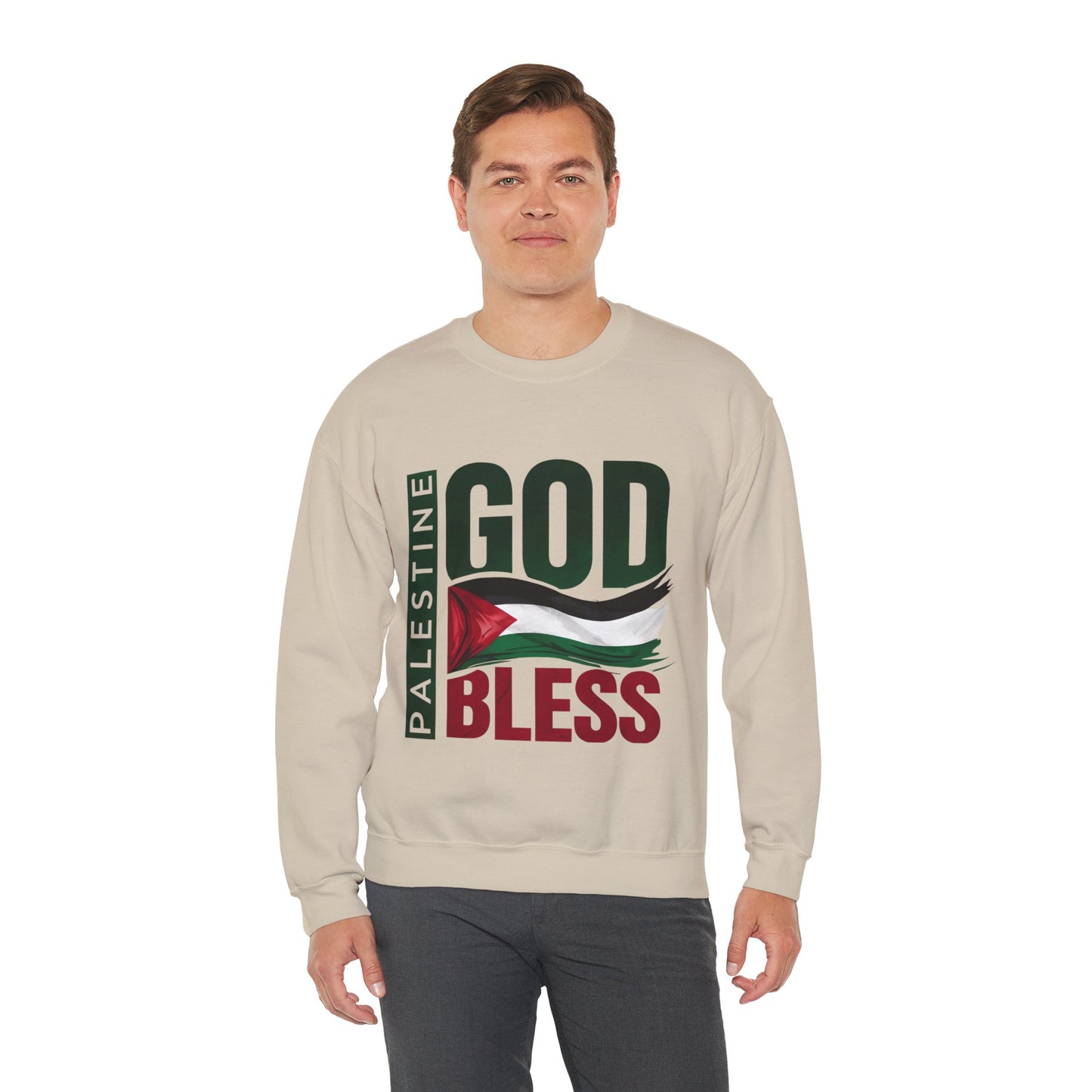 God Bless Palestine - Palestinian Distressed Flag