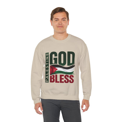 God Bless Palestine - Palestinian Distressed Flag