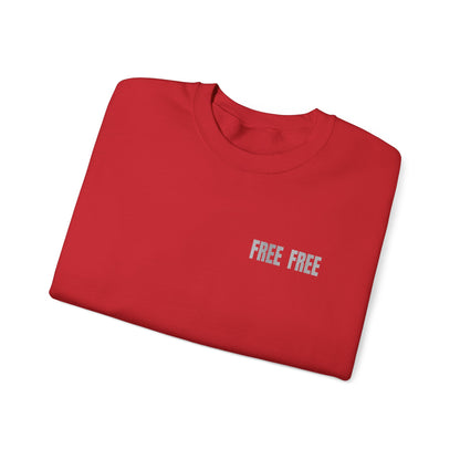 Free Free Free Palestine - Monochrome Metallic-like Style Typography  Front and Back Design Sweatshirt