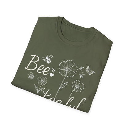 Beautiful T-Shirt – Whimsical Flowers, Bees & Butterflies – Playful Botanical Design