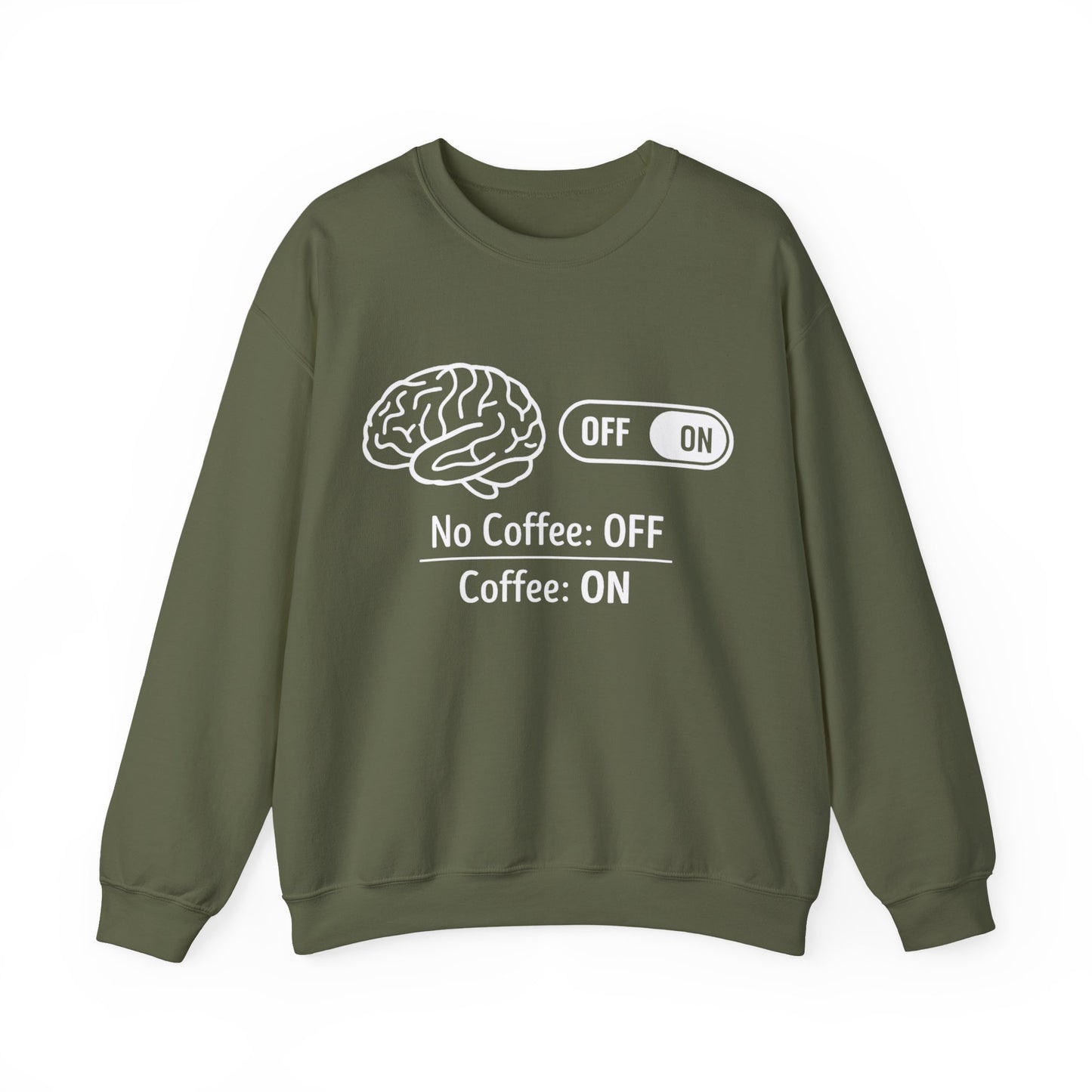 My brain Is On With Coffee- Playful Coffee Sketch Sweatshirt
