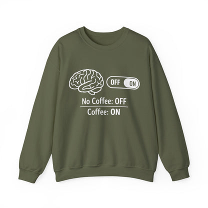 My brain Is On With Coffee- Playful Coffee Sketch Sweatshirt