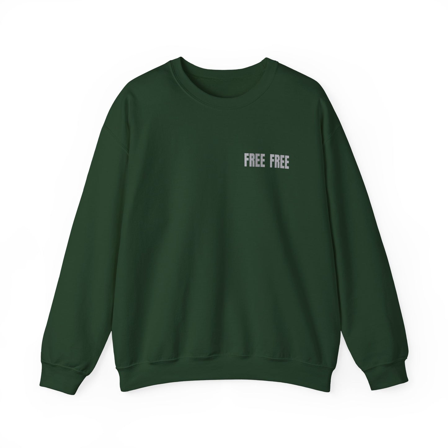 Free Free Free Palestine - Monochrome Metallic-like Style Typography  Front and Back Design Sweatshirt