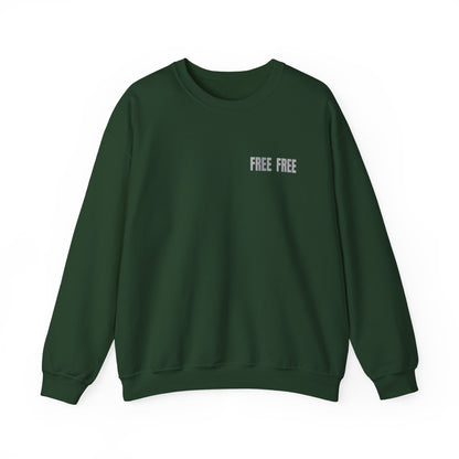 Free Free Free Palestine - Monochrome Metallic-like Style Typography  Front and Back Design Sweatshirt