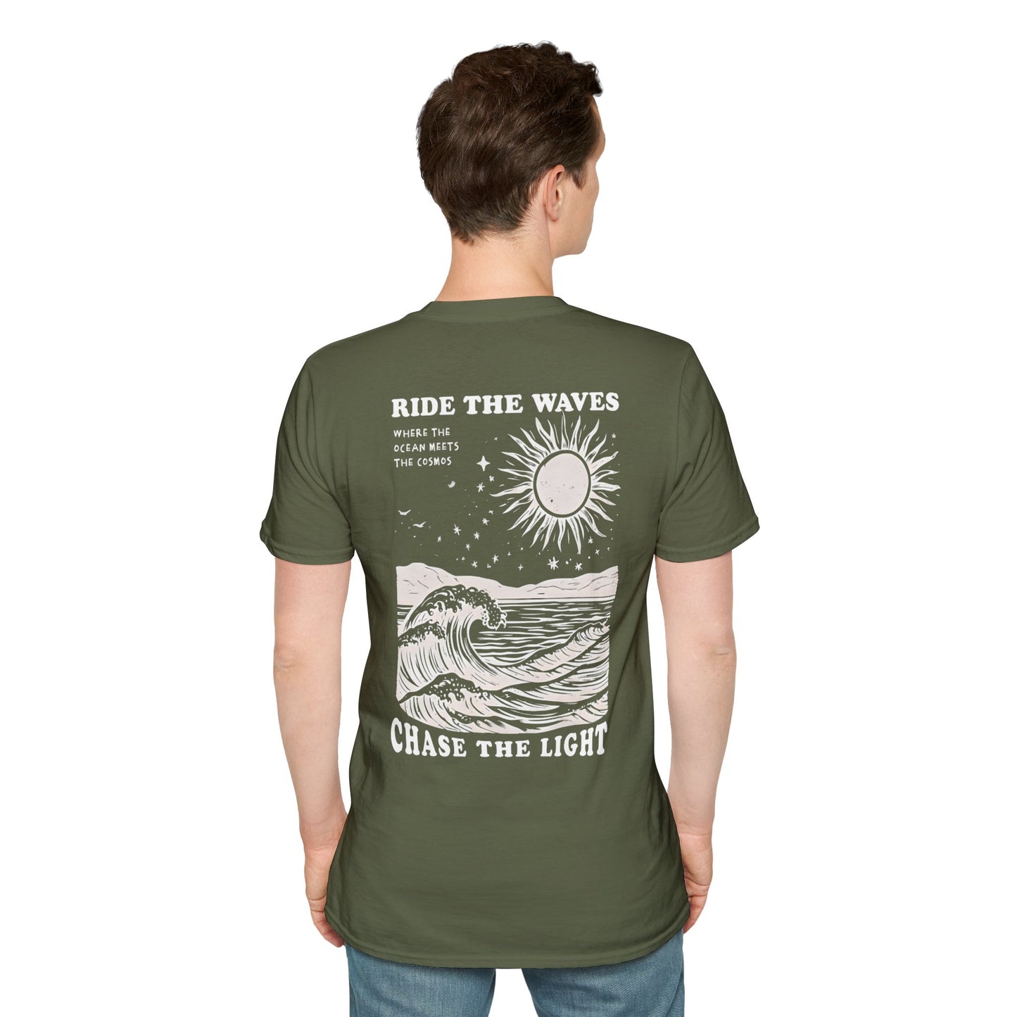 Ride the Waves - Vintage Ocean Waves and Cosmos T-Shirt