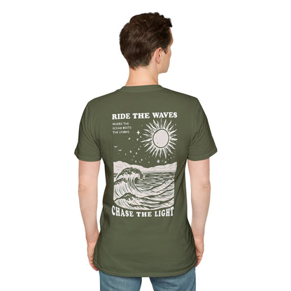 Ride the Waves - Vintage Ocean Waves and Cosmos T-Shirt