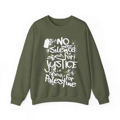 No more Silence, Speak for Injustice, Speak for Palestine - Monochrome Graffiti Sweatshirt