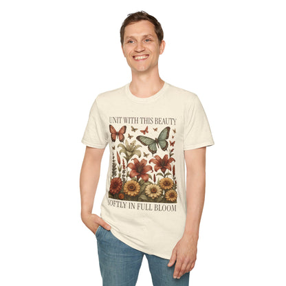 Unit With This Beauty - Vintage Flowers and Butterflies T-Shirt