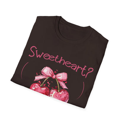 Sweetheart? Only After Coffee -  Watercolor Playful Heart Cherry  T-Shirt