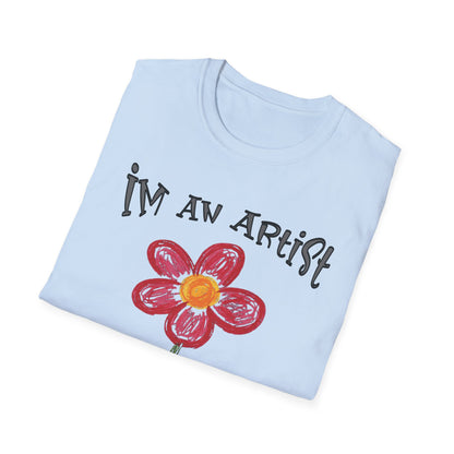 I'm An Artist Nature Is My Muse – Playful Crayon Floral T-Shirt