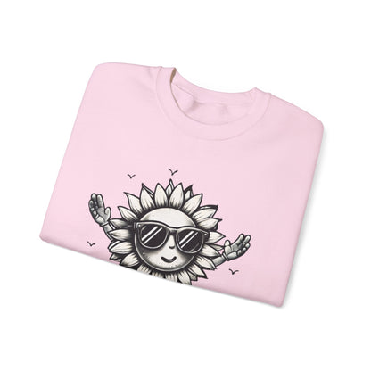 Photosyntheslay - Playful Cartoon Sunflower with Sunglasses Sweatshirt