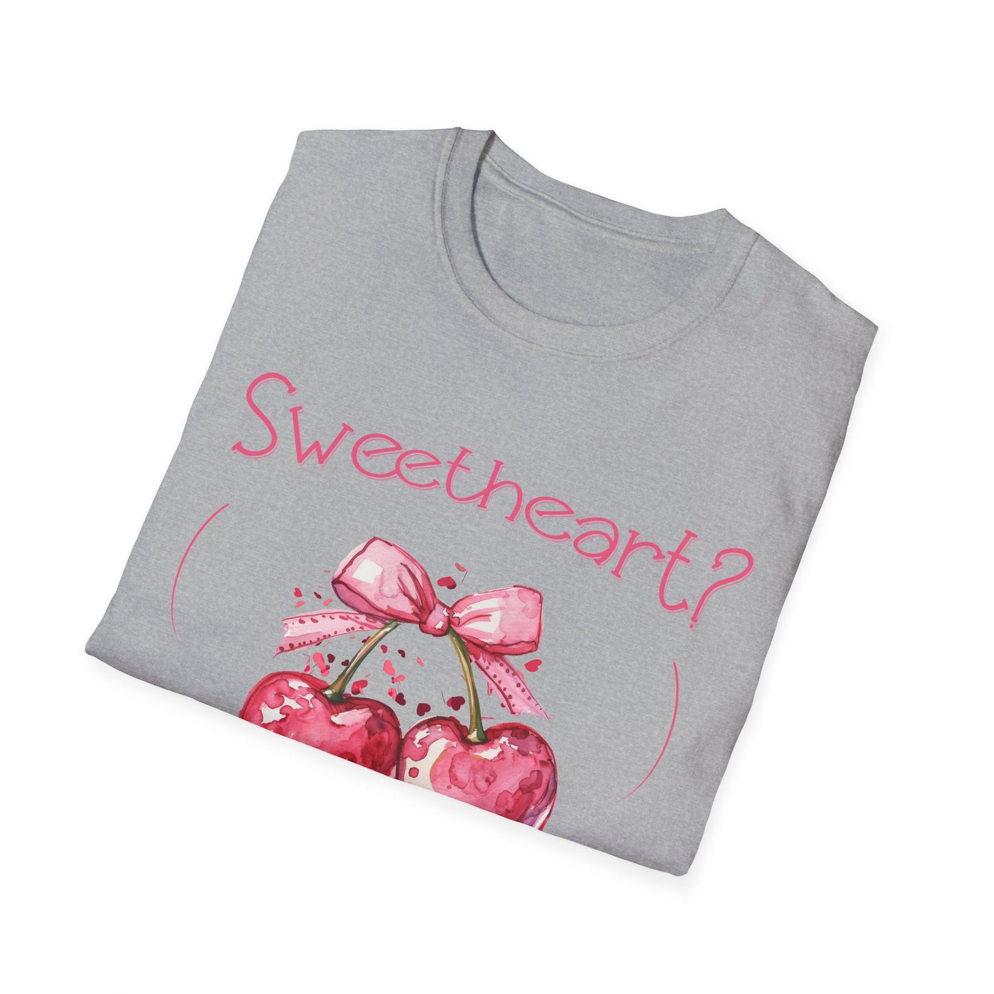 Sweetheart? Only After Coffee -  Watercolor Playful Heart Cherry  T-Shirt