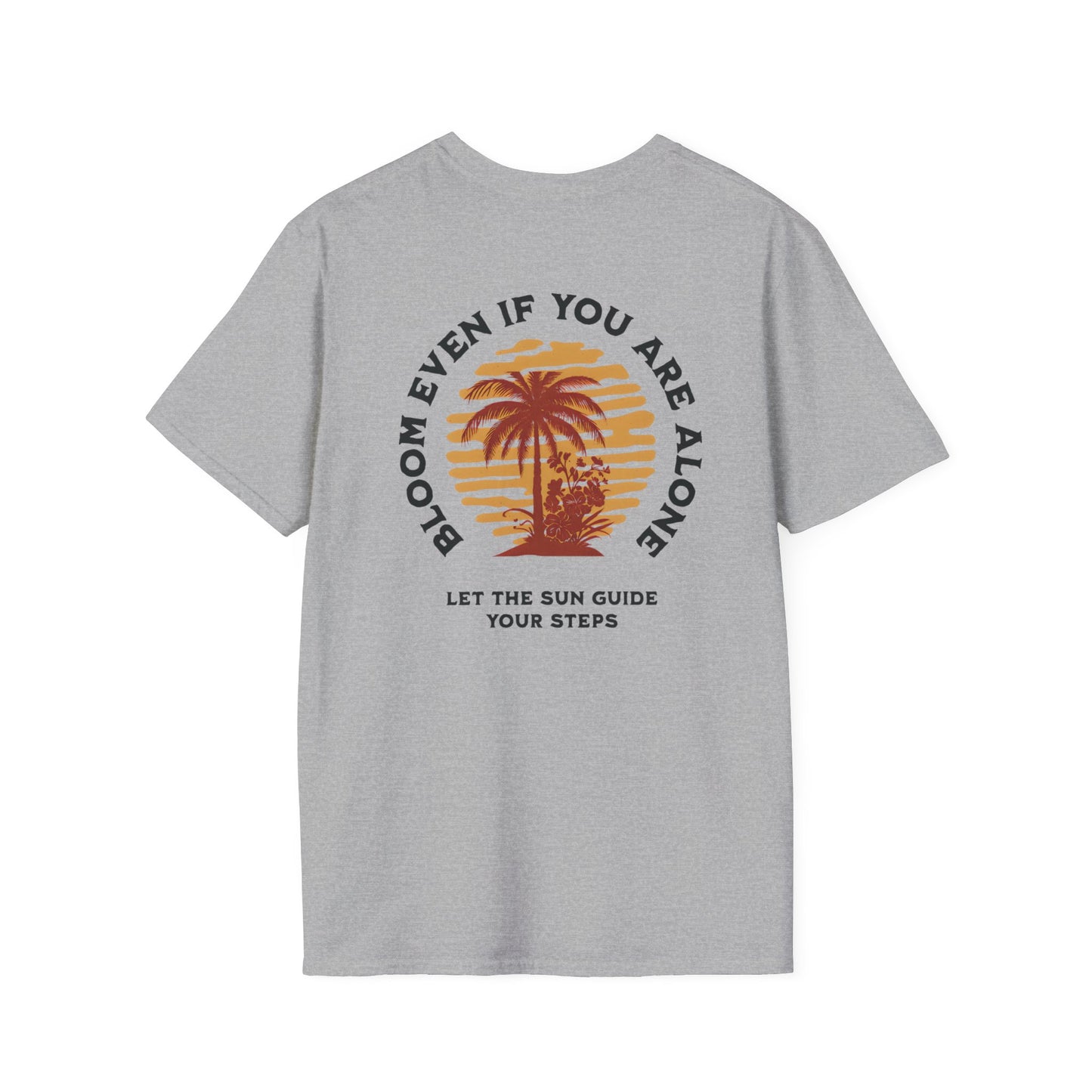 Bloom Even If You Are Alone – Vintage Palm Tree and Sunset T-Shirt