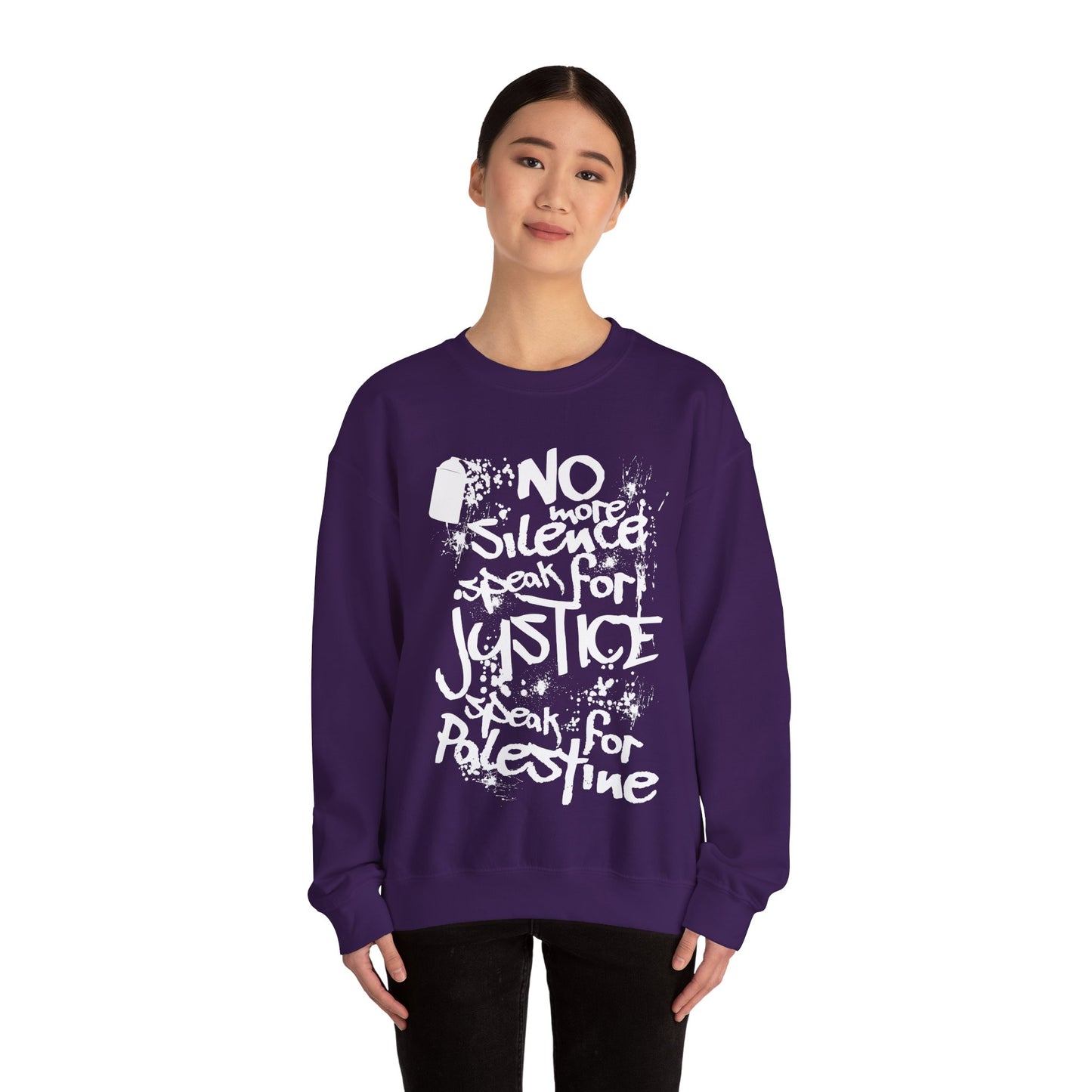 No more Silence, Speak for Injustice, Speak for Palestine - Monochrome Graffiti Sweatshirt