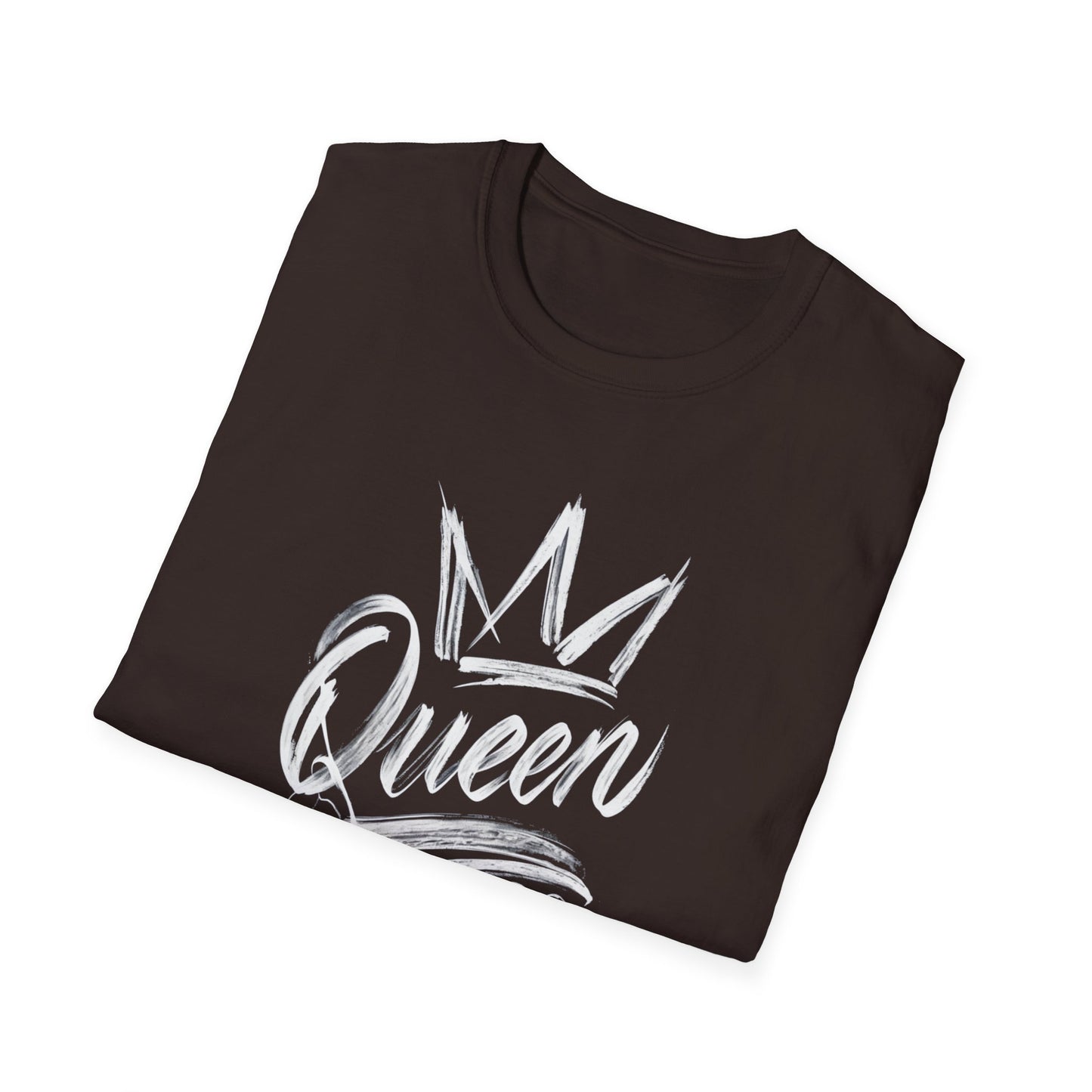 Queen T-Shirt – Chalkboard Art Crown Floral Design