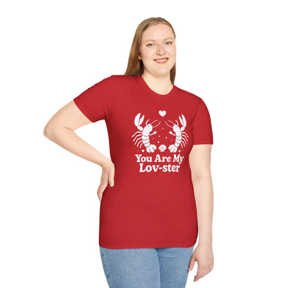 You Are My Lov-ster T-Shirt - White Cartoon of a Couple Lobsters Design