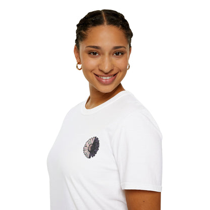 Flower Power but Make it Moody T-Shirt - Symmetrical Flower of Contrasting Designs