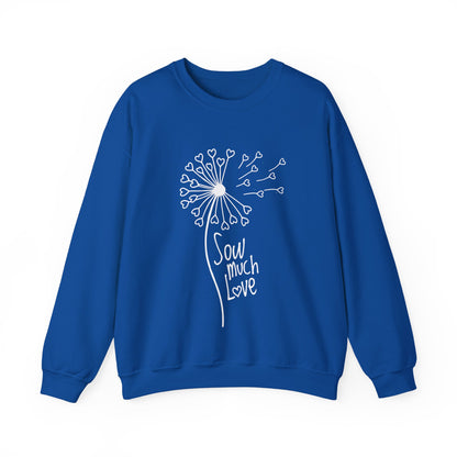 So (Sow) much love - Playful Minimalistic Dandelion with Heart Shapes Sweatshirt
