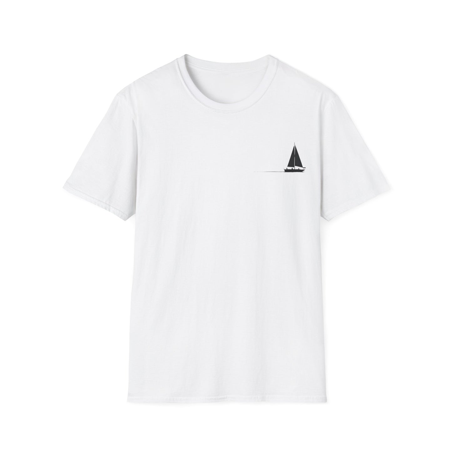 And The Journey Continues -  Minimalist Silhouette Sailboat T-Shirt