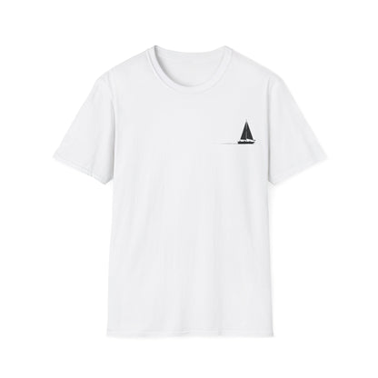 And The Journey Continues -  Minimalist Silhouette Sailboat T-Shirt