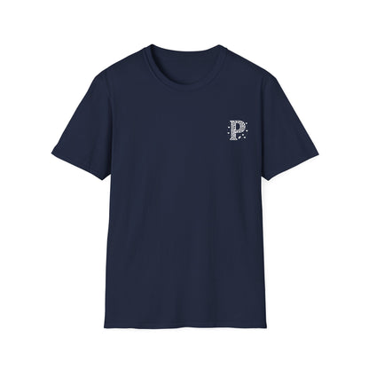 Letter P Flower T-Shirt - Letters Flowers Patterns Front And Back Design