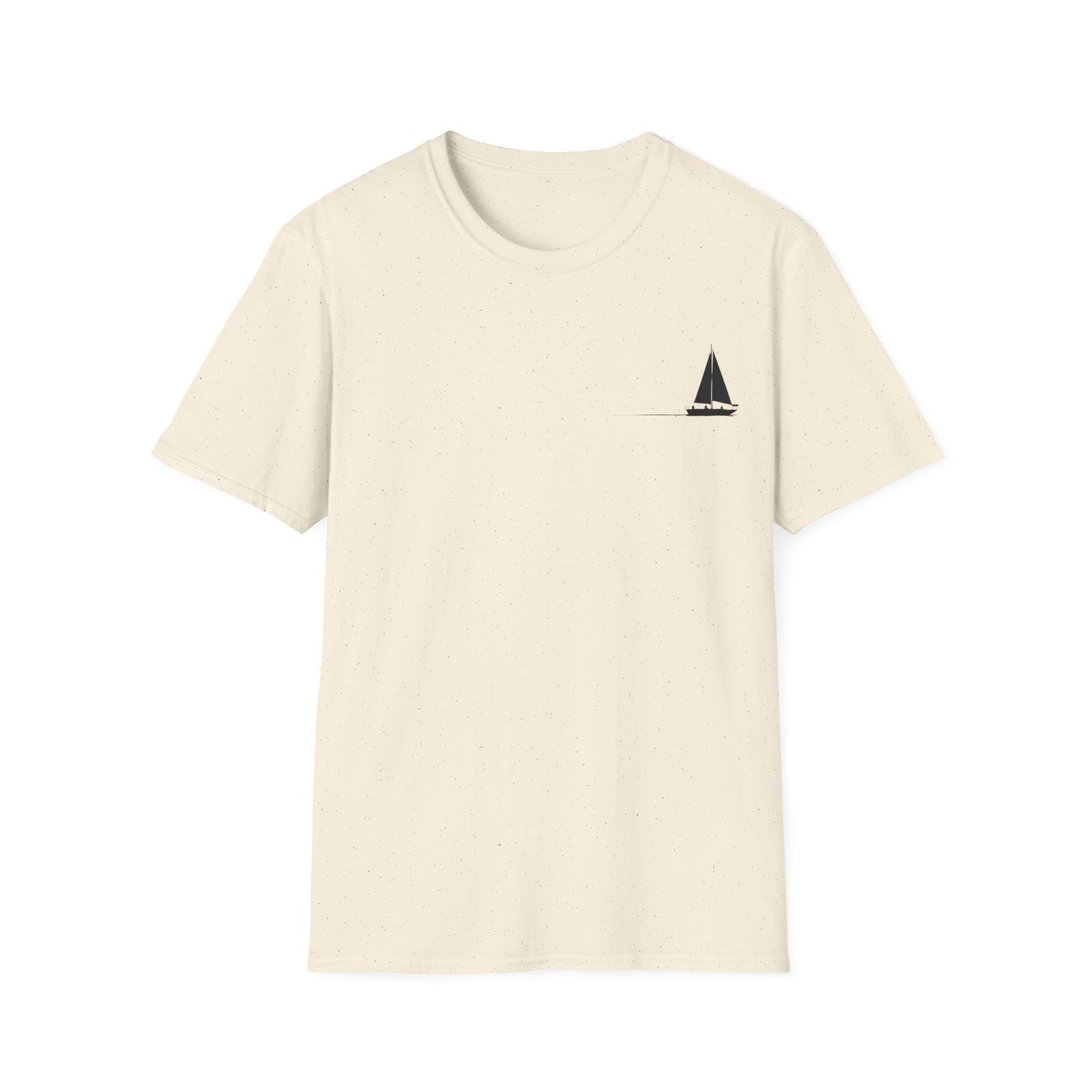 And The Journey Continues -  Minimalist Silhouette Sailboat T-Shirt