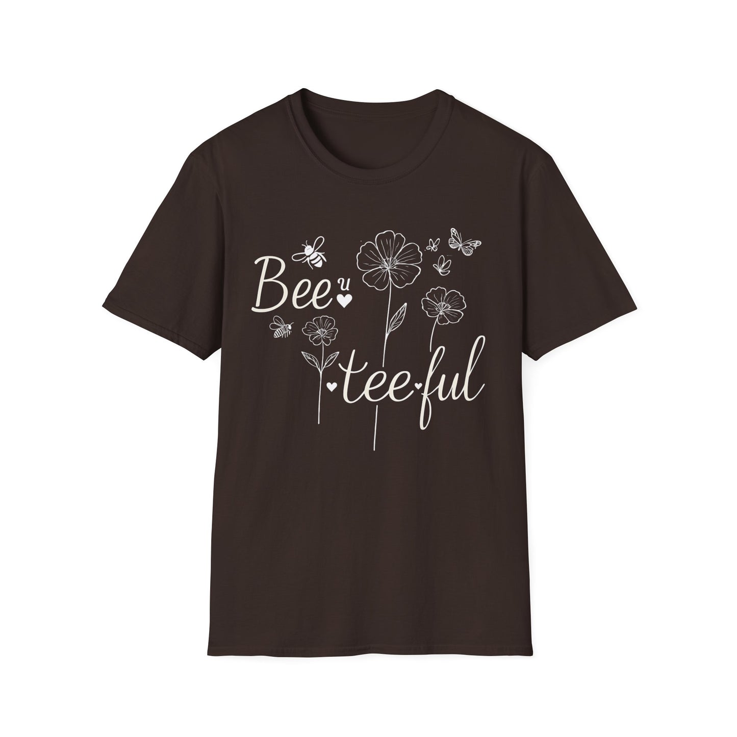 Beautiful T-Shirt – Whimsical Flowers, Bees & Butterflies – Playful Botanical Design