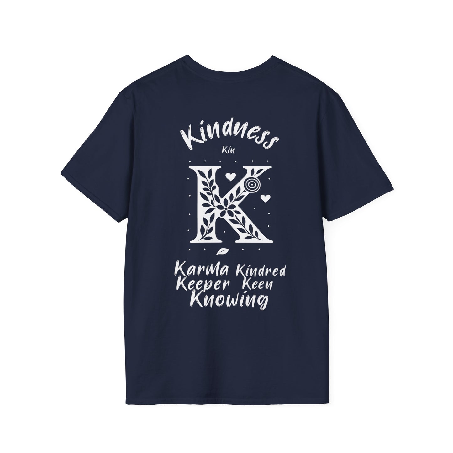 Letter K Flower T-Shirt - Letters Flowers Patterns Front And Back Design