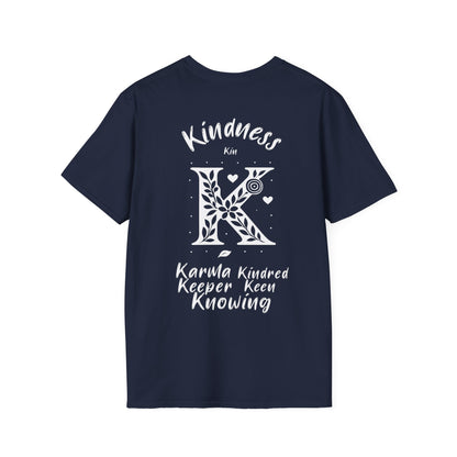 Letter K Flower T-Shirt - Letters Flowers Patterns Front And Back Design