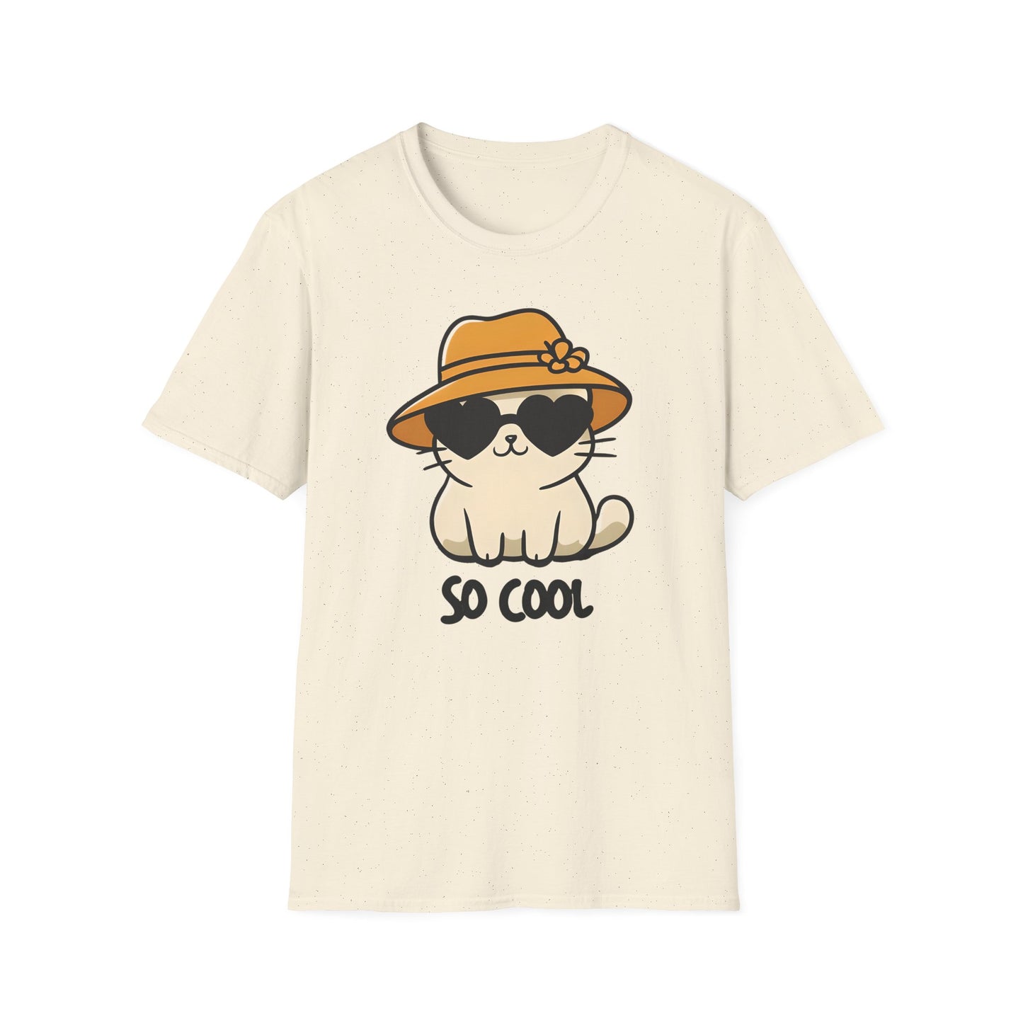 So Cool - Minimalistic Silhouette Kitten With Hat and Sunglasses T-Shirt