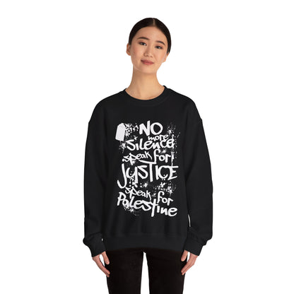No more Silence, Speak for Injustice, Speak for Palestine - Monochrome Graffiti Sweatshirt