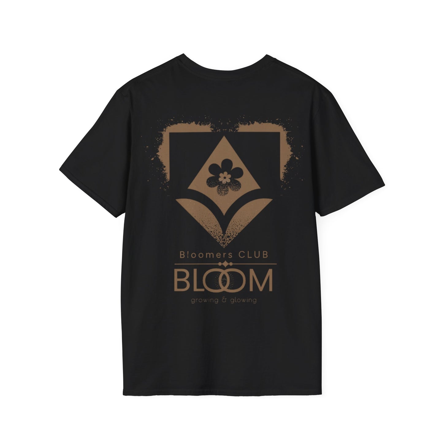 Blooming Club T-Shirt –  Typography Logo Style Floral Front And Back Design