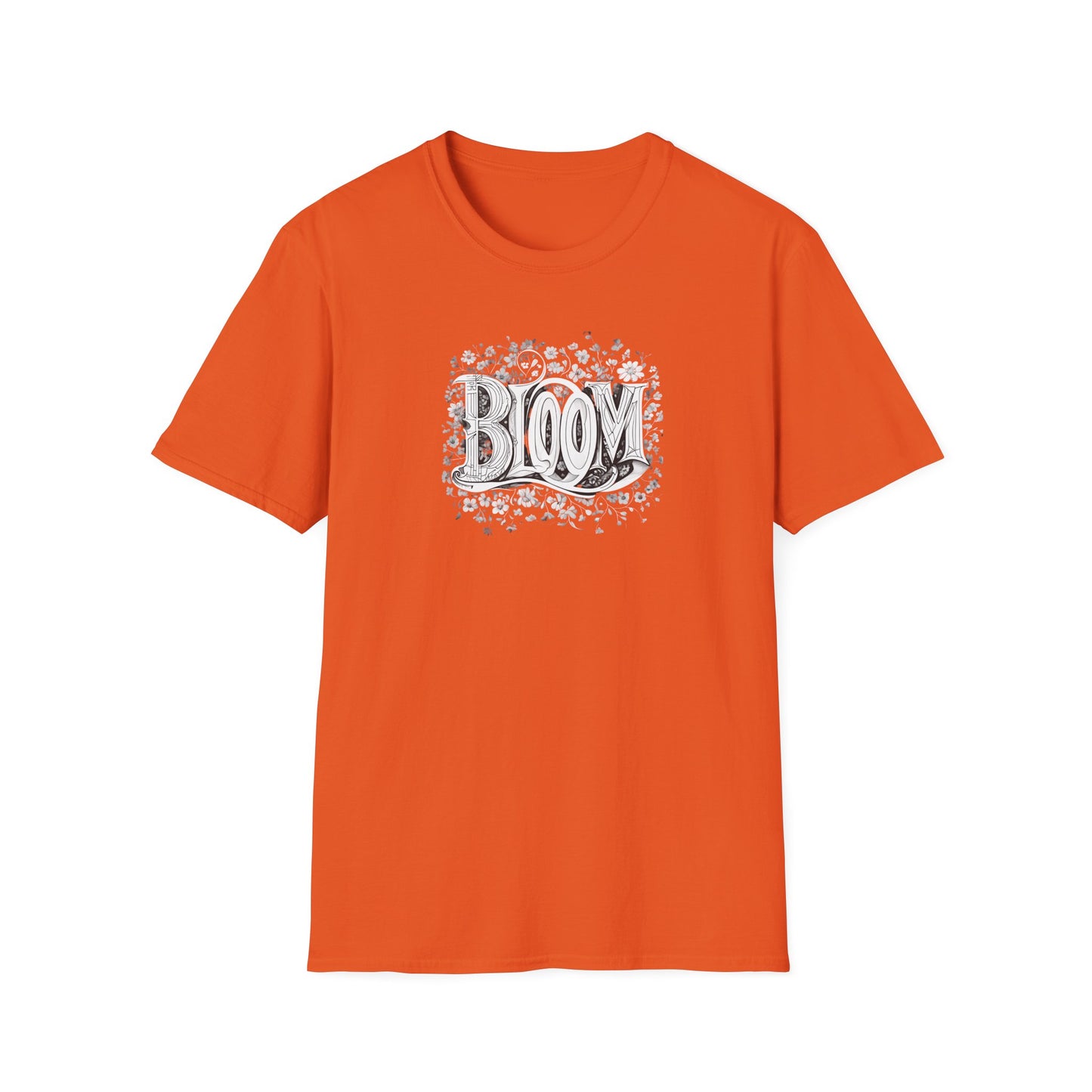 Vintage Bloom T-Shirt - Typography Monochrome Design