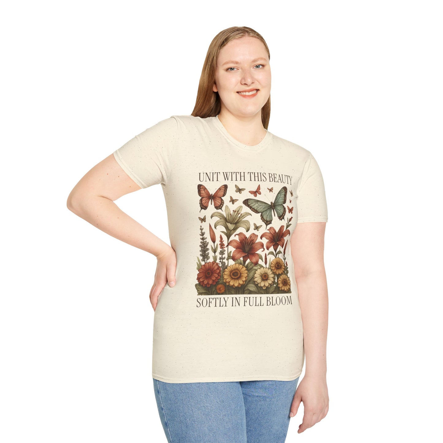 Unit With This Beauty - Vintage Flowers and Butterflies T-Shirt