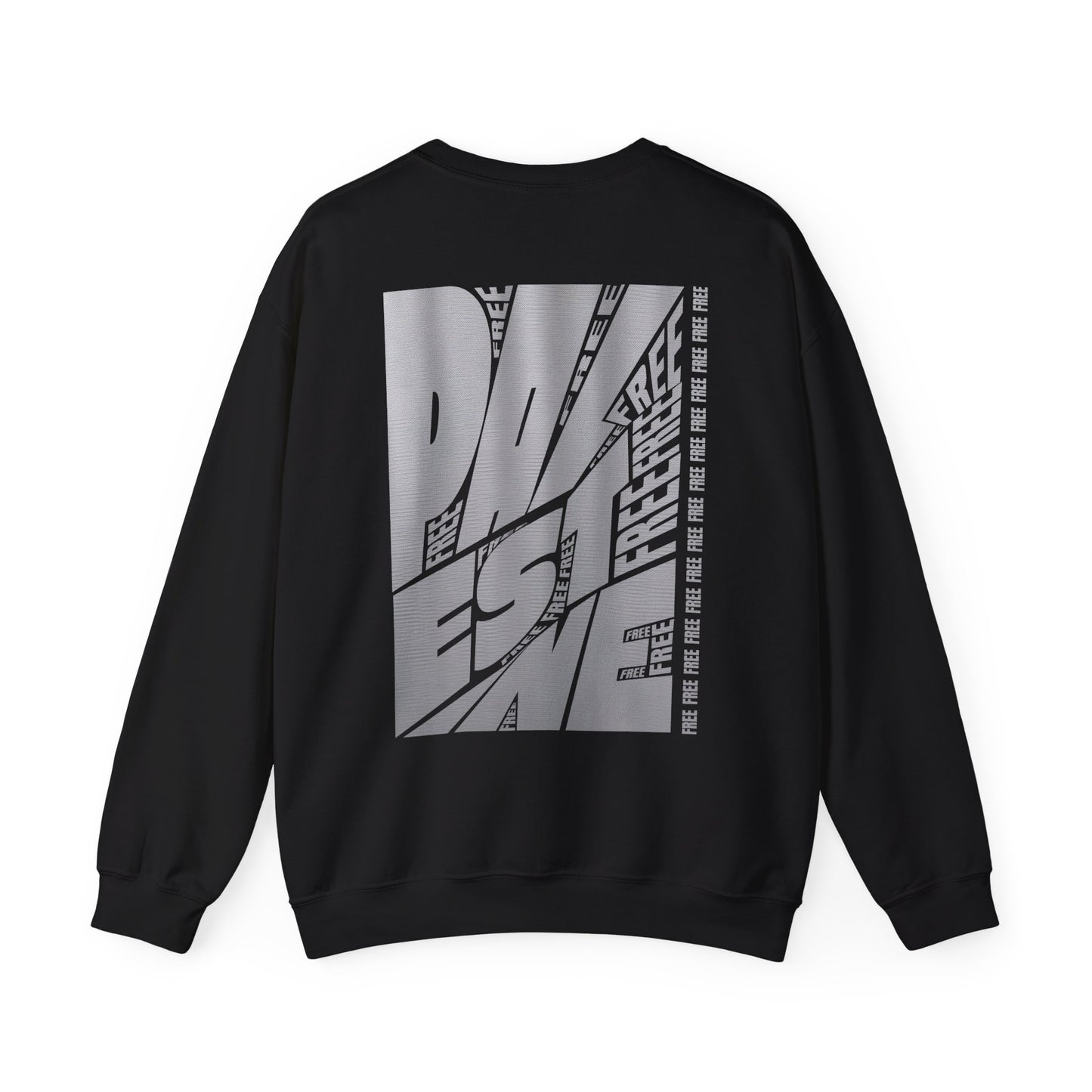 Free Free Free Palestine - Monochrome Metallic-like Style Typography  Front and Back Design Sweatshirt