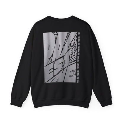 Free Free Free Palestine - Monochrome Metallic-like Style Typography  Front and Back Design Sweatshirt